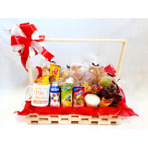 Cesta Caf� da Manh� - Parab�ns Mam�e - Luxo