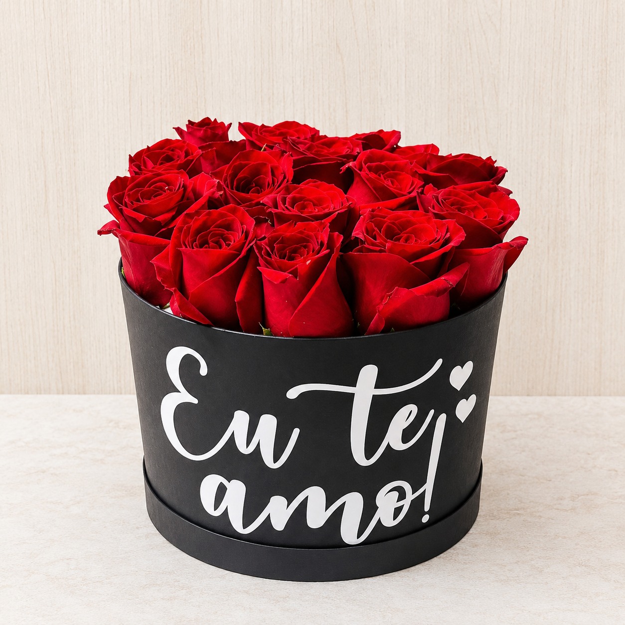 Box com Rosas Vermelhas Te Amo