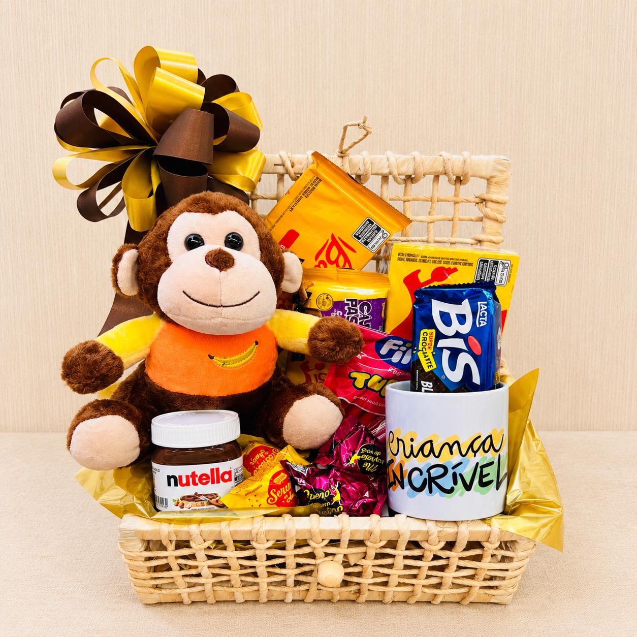 Cesta de Chocolates com Pelucia