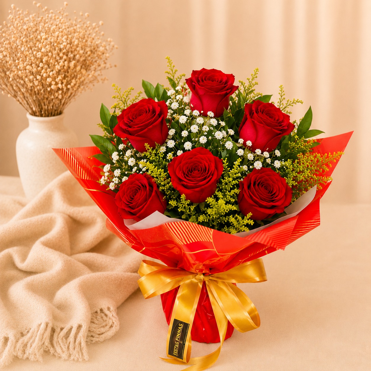 Buqu� de 6 Rosas Colombianas